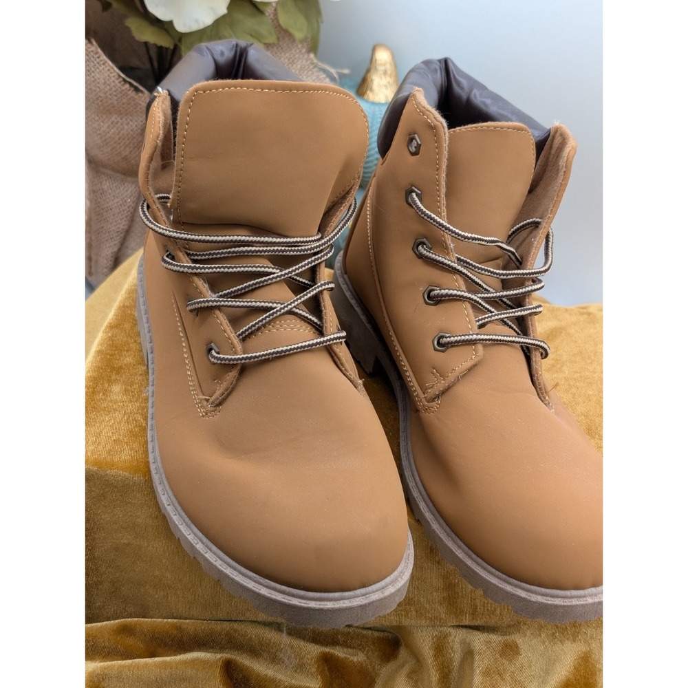 Ozark Trail Troy Faux Suede Ankle Boots Tan Camel Gorpcore Work Utility Boots